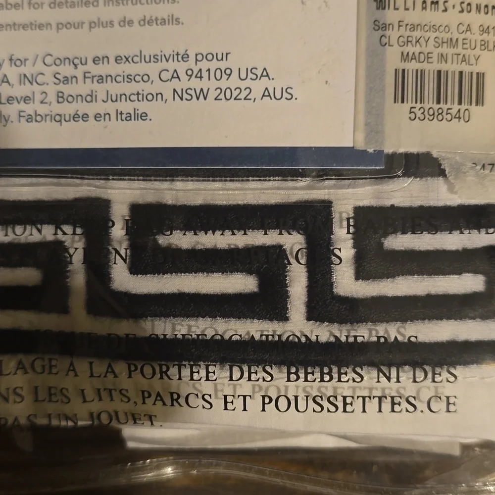 Williams Sonoma 300 Thread Count 100% Long Staple percale Cotton White & Black